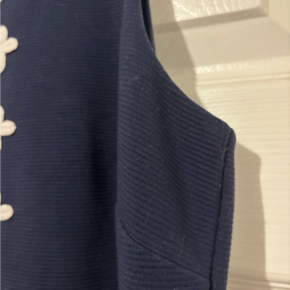 Lilly Pulitzer Navy Blue Sleeveless Stretch Shift Dress with White NWOT Medium - Picture 4 of 7